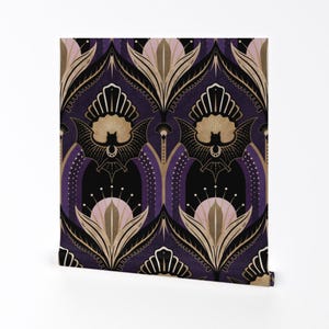 Art Deco Fledermäuse Tapete zum Abziehen und Aufkleben - Elegante Art Deco Gothic - Wandkunst Wanddekor - Fledermäuse bymisenttailliert