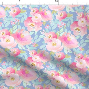 Plush Pink Florals Fabric - Plush Pink Florals Lavender C By Indybloomdesign - Floral Flowers Cotton Fabric By The Yard With Spoonflower