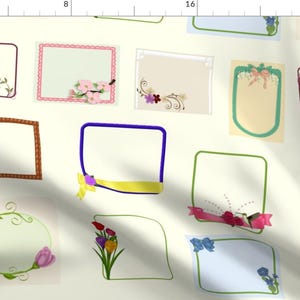 Yellow Fabric - Blank Quilt Label  by cindypie -  Blank Quilt Labels Picture Frames Quilting Label Blank Fabric by the Yard by Spoonflower