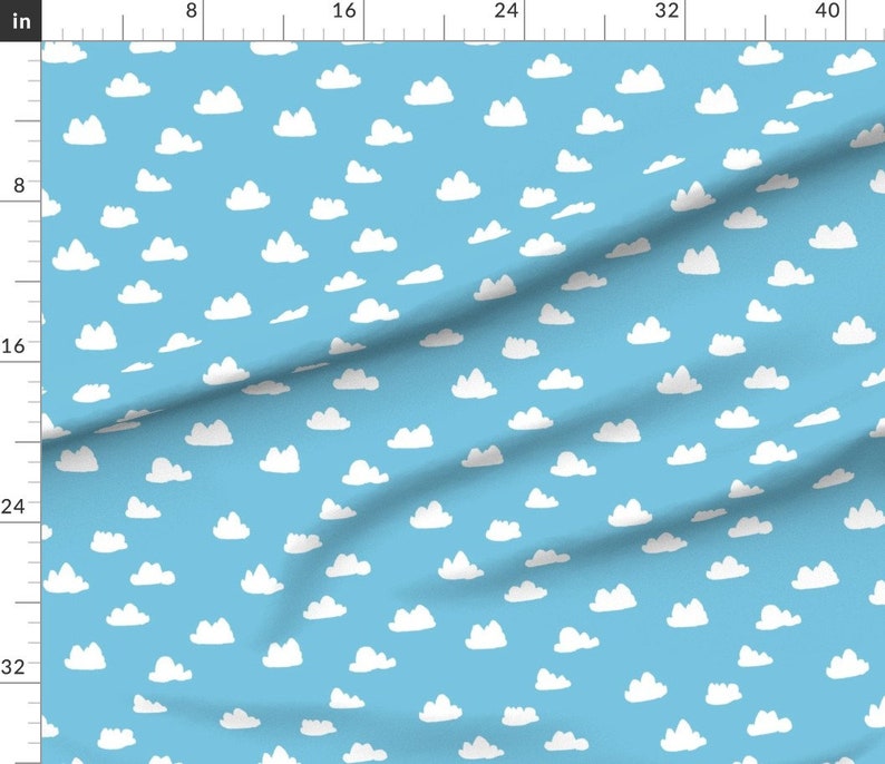 Clouds Fabric Clouds // Soft Pastel Baby Blue Nursery by Etsy