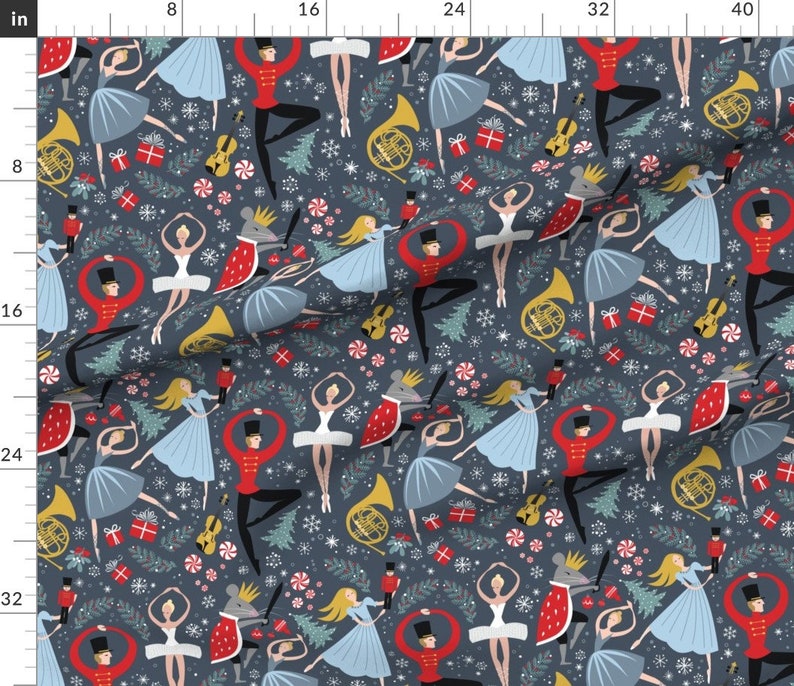 Nutcracker Fabric Clara's Nutcracker Ballet Lg by Etsy