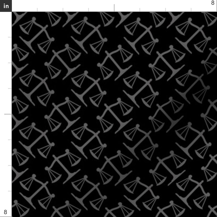 Scales of Justice Fabric Scales of Justice Black and Grey Etsy