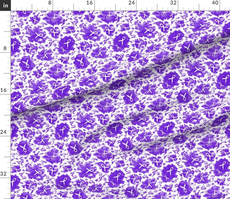 Purple Ribbon Fabric Ribbon Ink Splashes Purple by - Etsy