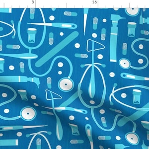 Doctor Stethoscope Fabric - Doctor&#39;s Bag By Vinpauld - Doctor Hospital Equipment Medical Medicine Cotton Fabric By The Yard With Spoonflower