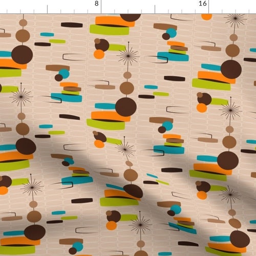 Mid Century Modern Fabric Orbs 7 large by Tonyanewton Etsy