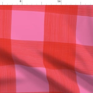 Red And Pink Plaid Fabric - Valentine 6&quot; Buffalo Plaid By Danika Herrick - Buffalo Plaid Cotton Fabric By The Yard With Spoonflower
