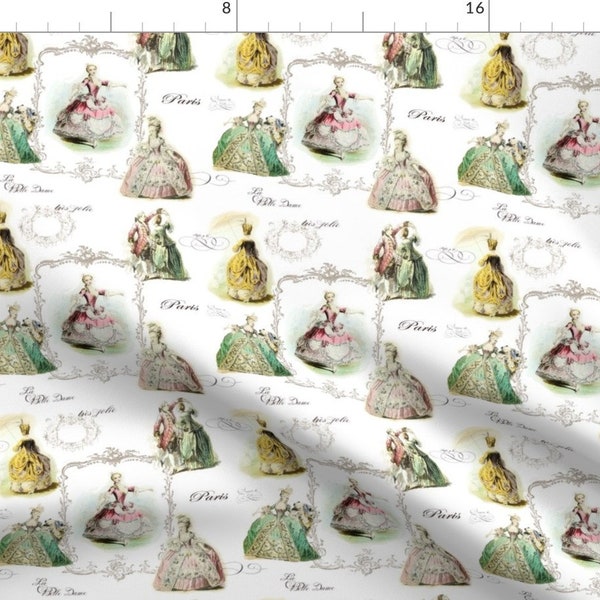 Marie Antoinette Fabric - Marie Antoinette And Ladies By Greerdesign - Marie Antoinette Vintage Cotton Fabric By The Yard With Spoonflower