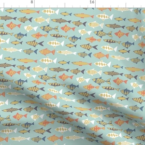 Fish Frenzy Fabric - Fishes By Tasiania - Summer Nautical Fish Beach Decor Cotton Fabric By The Yard With Spoonflower