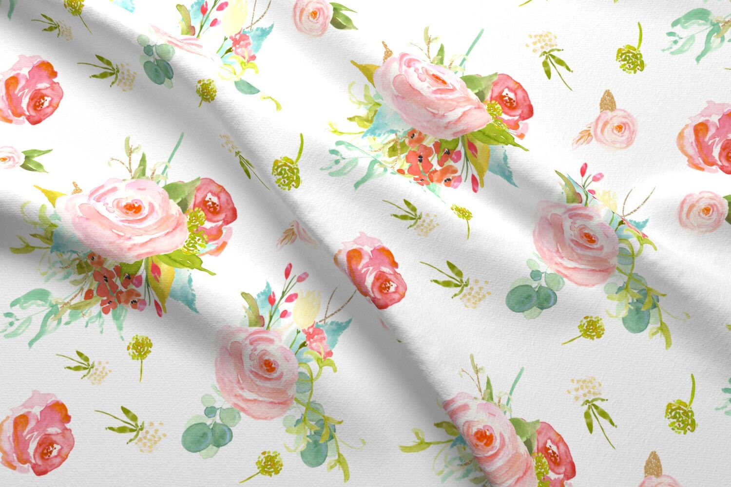 Roses Fabric Large Sweet Flowers By Shopcabin Rose | Etsy