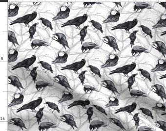 Crow Captive Satin Fabric By the Yard Pre Order