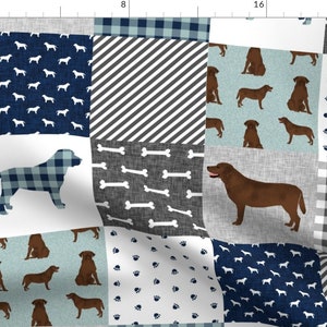 Labrador Fabric - Labrador Retriever Chocolate Lab B Cheater Quilt Dog Fabric By Petfriendly - Cotton Fabric By The Yard With Spoonflower