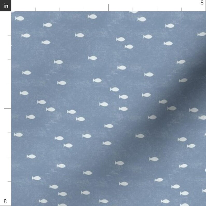 Blue Ocean Apparel Fabric Small Fish by kimsa Nautical Beach Sea Life