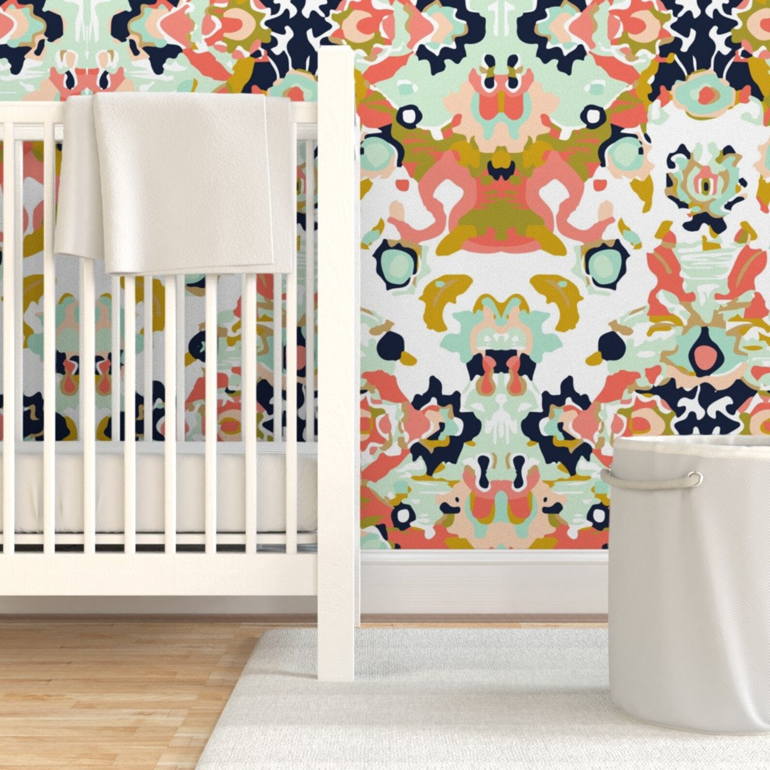 Abstract Wallpaper Coral Jubilee by Ivie Cloth Co Dorm Etsy