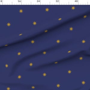 Stars Fabric - Medieval Stars ~ Gold On Muskateer By Peacoquettedesigns - Medieval Star Blue Gold Cotton Fabric By The Yard With Spoonflower image 2