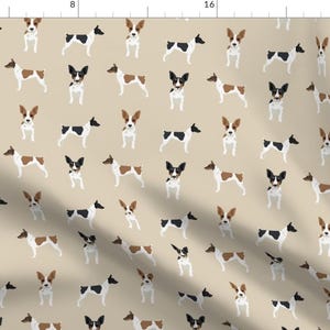 Rat Terrier Fabric - Rat Terrier Simple Dog Breed Fabric Tan By Petfriendly - Rat Terrier Cotton Fabric By The Yard With Spoonflower