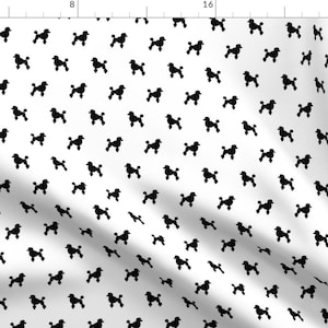 Poodle Silhouettes Fabric -Poodle Black Silhouettes By Mariafaithgarcia- Poodles Dogs Black White Cotton Fabric By The Yard With Spoonflower