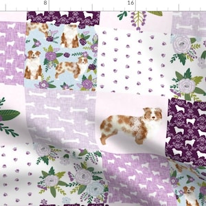 Australian Shepherd Fabric - Australian Shepherd Red Merle Quilt C Cheater Quilt By Petfriendly - Cotton Fabric By The Yard With Spoonflower