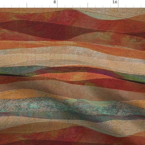 Abstract Landscape Fabric - Sandstone Desert by wren_leyland - Travertine Look Sandstone Coral Orange Fabric by the Yard by Spoonflower