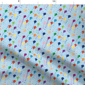 Rainbow Kites Fabric - Flying Kites By Wildnotions - Rainbow Kites Nursery Decor Cotton Fabric By The Yard With Spoonflower