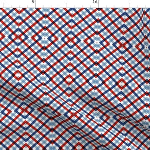 Patriotic Stripes Fabric - Red White And Blue 4th Of July By Furbuddy - Independence Day Geo Cotton Fabric By The Yard With Spoonflower