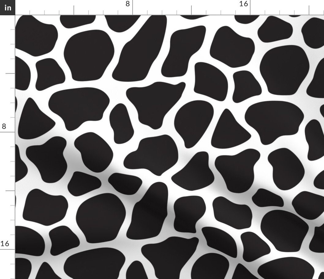 Cow Print Fabric Cowhide By Snapdragonandfinn Black and Etsy