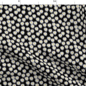 Daisy Fabric - Daisy // Flower Black And White Simple 90s Design Small By Andrea Lauren - Daisy Cotton Fabric By The Yard With Spoonflower