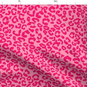 Pink Cheetah Print Fabric - Leopard Print by andrea_lauren - Hot Pink Maximalist Kitschy Fun Vibrant  Fabric by the Yard by Spoonflower