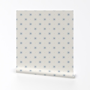 Cottagecore Removable Peel and Stick Wallpaper -  Boho Stars Dots Starburst Rustic - Wall Art Wall Decor - Stars And Dots by danika_herrick