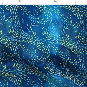 Abstract Ocean Fabric - Shoal Of Fish By Marketa Stengl - Summer Ocean Fish Cotton Fabric By The Yard With Spoonflower