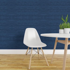 Coastal Blue Peel and Stick Wallpaper - Nautical Beach Distressed Weathered - Removable Wall Decor Art - Navy Coastal by willowlanetextiles