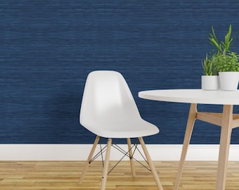 Coastal Blue Peel and Stick Wallpaper - Nautical Beach Distressed Weathered - Removable Wall Decor Art - Navy Coastal by willowlanetextiles
