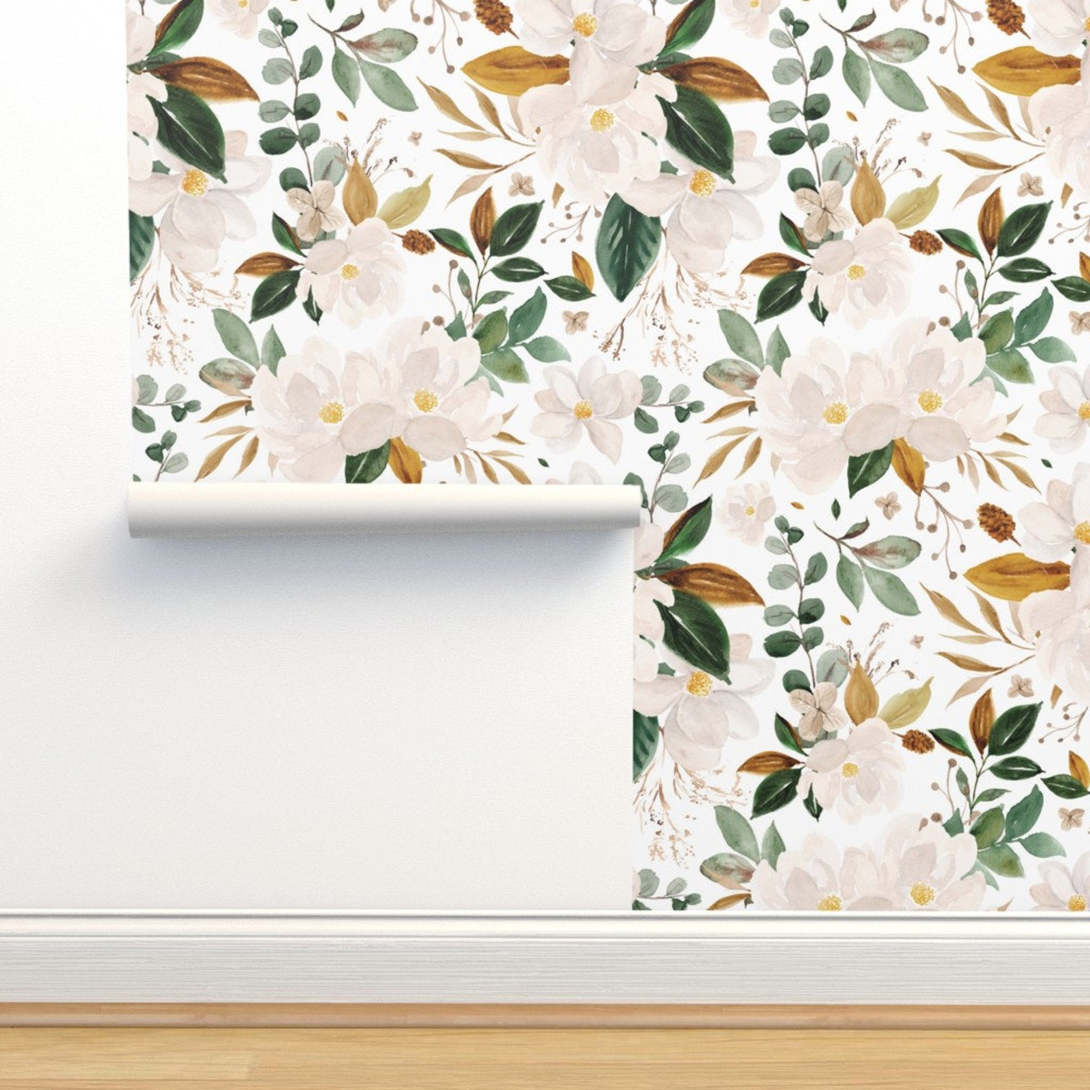 Magnolia Floral Wallpaper Magnolia Oversized by Karolina - Etsy