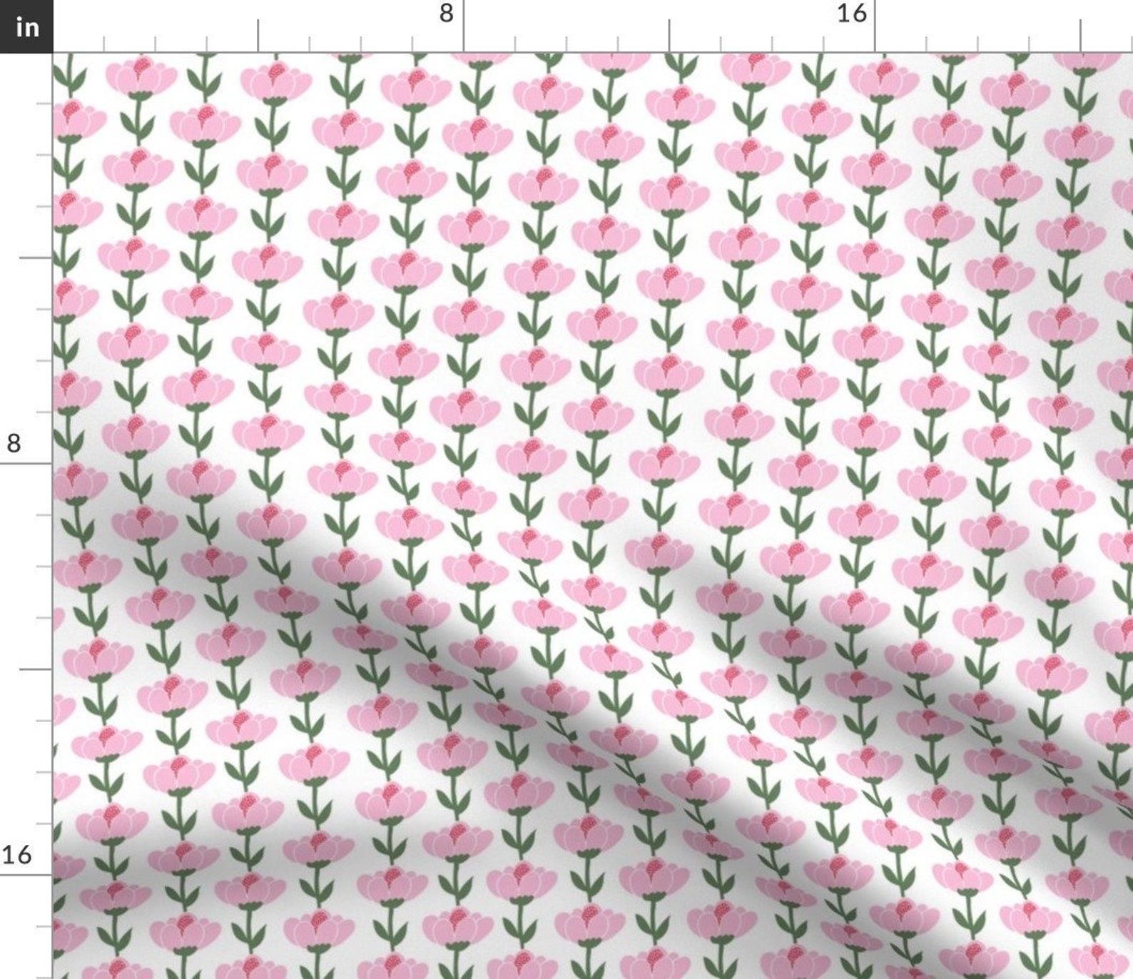 Tulips Fabric Scandinavian Tulips Pink by Thislittlestreet Etsy