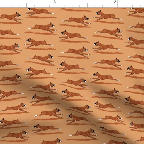 Running Boxer Fabric Running Boxer Dog by Eclectic House Etsy