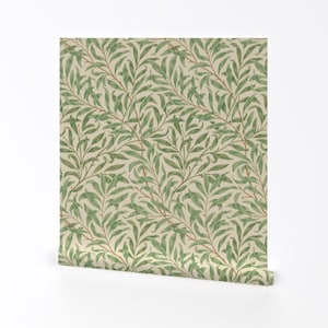 William Morris Removable Peel and Stick Wallpaper - Victorian Art Nouveau - Wall Art Wall Decor - Willow Bough by peacoquettedesigns