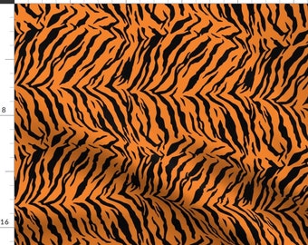 Tiger Stripe Fabric - Tiger Halloween Costume Pattern By Furbuddy - Orange Black Animal Kids Zoo Cotton Fabric By The Yard With Spoonflower