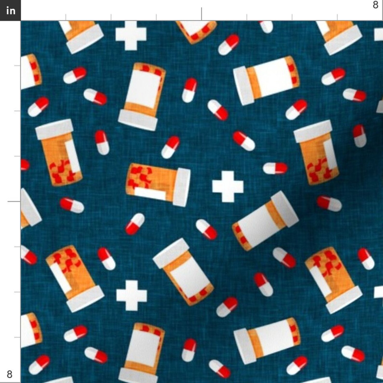 Pills Fabric Medicine Bottles By Littlearrowdesign Navy Etsy