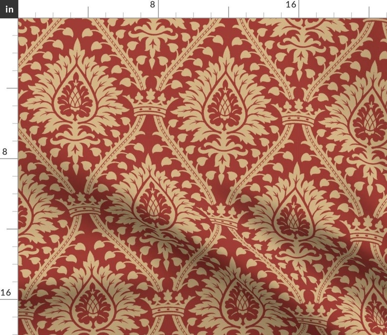 Renaissance Damask Fabric Damask 2a by Muhlenkott Etsy