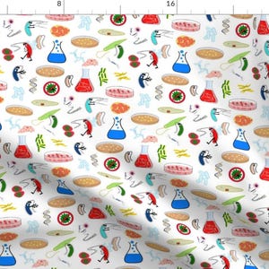 Science Class Fabric - Biology By Stofftoy - School Science Biology Scientist Teacher Lab Cotton Fabric By The Yard With Spoonflower