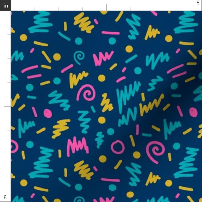 Spoonflower's 80s Shapes Rad Edgy Cool by Charlotte Winter - printed on a variety of cotton fabrics - by the yard imagen 3