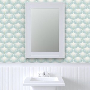 Art Deco Wallpaper - Art Deco Swans By Katerhees - Pastel Light Blue White Birds 1920 Removable Self Adhesive Wallpaper Roll by Spoonflower image 8