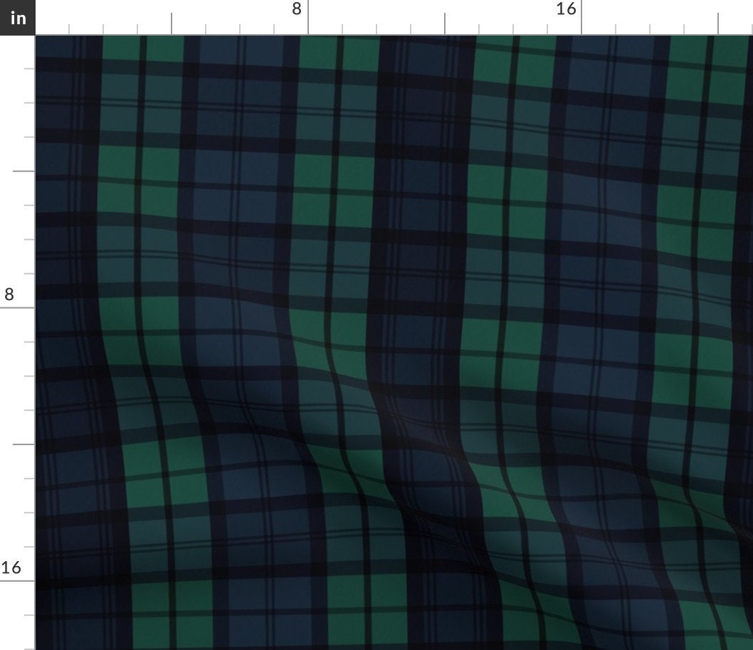 Green Tartan Fabric Dark Green Plaid by Laurapol Green and Navy Plaid  Cosplay Uniform Cotton Fabric by the Yard With Spoonflower -  Ireland
