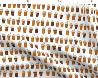 pumpkin spice latte, latte, autumn, fall Fabric By Charlotte Winter- Coffee Cotton fabric by the yard with Spoonflower
