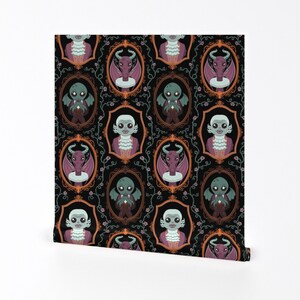 Gothic Wallpaper - Monster Portraits by me_coco_design -  Dark Academia Monsters Monster Removable Peel and Stick Wallpaper by Spoonflower
