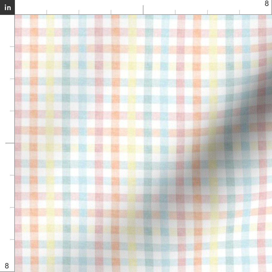 Pastel Gingham Check Fabric Small Easter Spring Plaid Pastel - Etsy