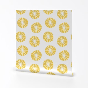 Carta da parati al limone - Dente di leone di Elliottdesignfactory - Rotolo di carta da parati autoadesiva rimovibile stampata personalizzata al limone di Spoonflower