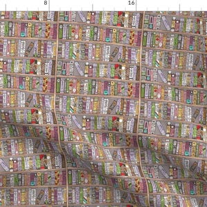 May include: A seamless pattern featuring a bookshelf filled with colourful books. The books are arranged in rows on the shelves, with the spines facing out. The bookshelf is a light brown colour, and the books are a variety of colours, including red, blue, green, yellow, and purple.