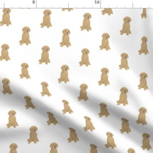 Illustrated Dogs Fabric - Golden Doodle by theprintsprincess -  Doodle Golden Doodle Poodle Cute Brown Fabric by the Yard by Spoonflower