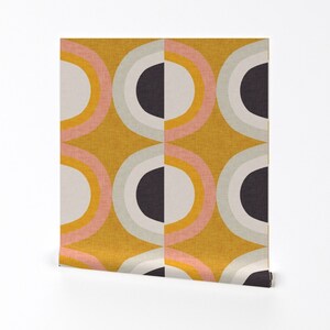 Mid Century Modern Wallpaper - New Mid Mod Yellow By Bruxamagica - Custom Printed Removable Self Adhesive Wallpaper Roll by Spoonflower