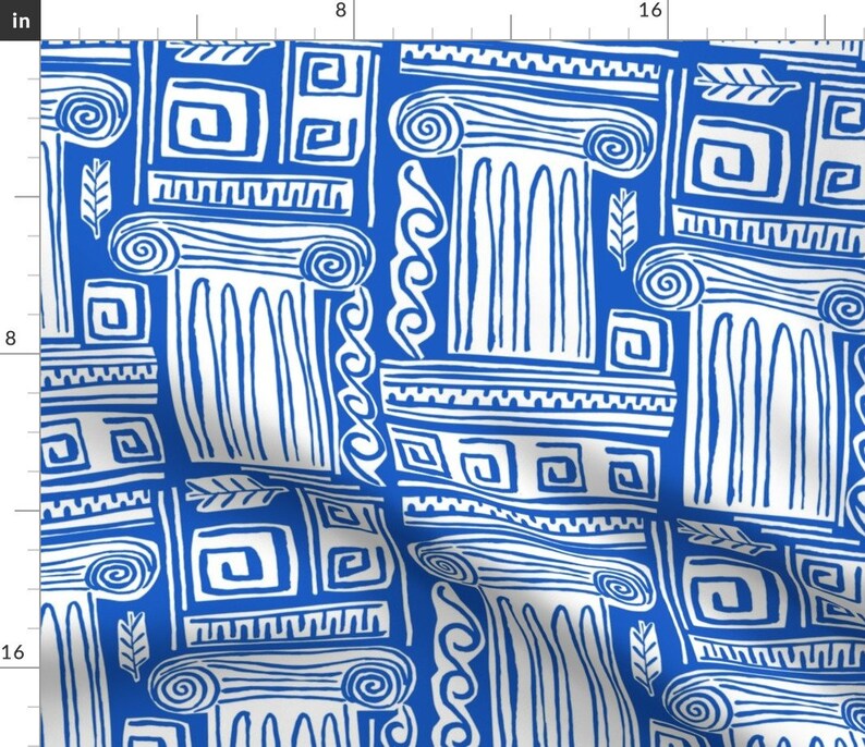Greek Fabric Iconic Greek Pattern by Statement Goods Greek Etsy